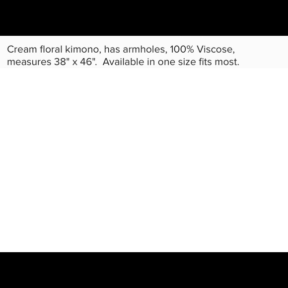 Boho Cream Floral Kimono - Picture 2 of 2